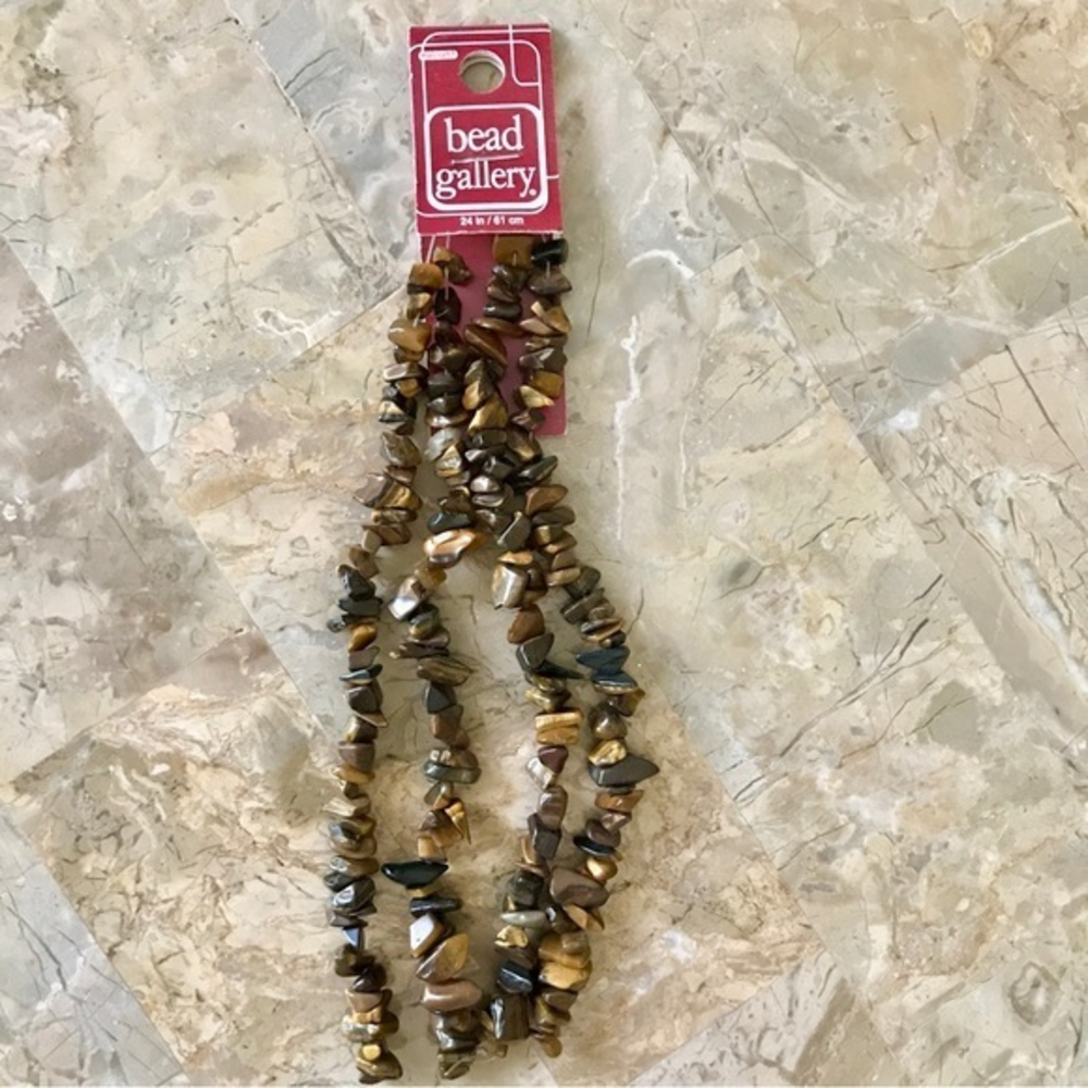 New Genuine Stone tigereye chips gemstones- 4 strands‎ pack